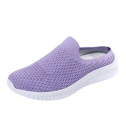 DuBiytlk Schuhe Damen Espadrilles FüR Damen Sportschuhe Baotou Hausschuhe Damenschuhe Atmungsaktive Dicke untere Hälfte Drag Fly Woven Mesh Slip On Damen Damen OrthopäDische Pantoletten (Purple, 41) von DuBiytlk