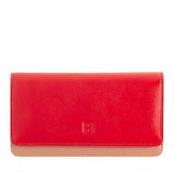 DUDU Mehrfarbige Kuvert - Brieftasche RFID in Leder Flammenrot von DuDu