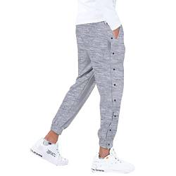 Duanminxi Trainingshose Damen Herren Trainingshose mit seitlicher Knopfleiste zum öffnen Button Up Sporthose Freizeithose Jogginghose Sportswear von Duanminxi