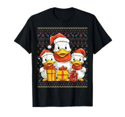 Cute Duck Christmas Ugly Shirts Duck Santa Hat Xmas Holiday T-Shirt von Duck Christmas Party Shirts Co.