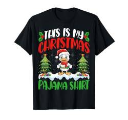 Duck Christmas Pajama Shirt Duck Xmas Lights Tree T-Shirt von Duck Christmas Party Shirts Co.