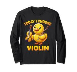 Duck I Choose Violine Lustiges Musikinstrument Jungen Mädchen Kinder Langarmshirt von Duck Violin byAxisone