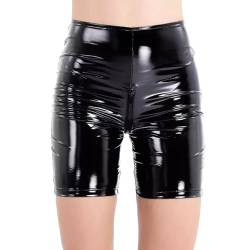 Duohropke Damen Lack Leder Hotpants Kurze Hose Lederoptik Booty Shorts Pantys Hot Pants Unterwäsche Wetlook Design Gogo Clubwear von Duohropke