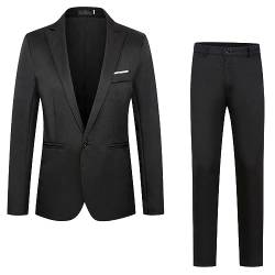 Duohropke Herren Anzug Slim Fit 2 Teilig Herrenanzug Blazer Anzüge Herren Modern Sakko Hose Weste für Business Hochzeit Party Abschlussball Anzughose Anzug Weste Smoking für Männer Hochzeit Business von Duohropke