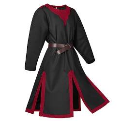 Duohropke Herren Mittelalterliche Kreuzritter Templer Tunika Kostüme Robe Umhang Renaissance Halloween Wappenrock Krieger Cosplay von Duohropke