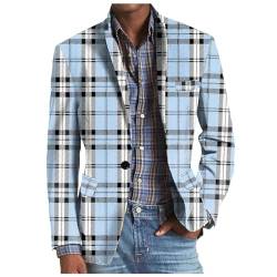 Duohropke Herrensakko Sakko Herren Vintage Print Regular Fit Klassisch Blazer Tweed Anzugjacke Wolle für Hochzeitsfeier Anzugjacke Herrensakko Mode Slim Fit Karierter Blazer Freizeit Mit Knöpfen von Duohropke