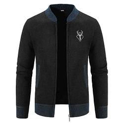 Duohropke Trachtenjanker Für Herren Lang Langarm Sportlich mit Kapuze Strickjacke Trachtenjacke 3XL Modern Leicht Herbst Cardigan Wintermantel mit Reißverschluss Strick Sweatjacke Freizeit-Jacke von Duohropke