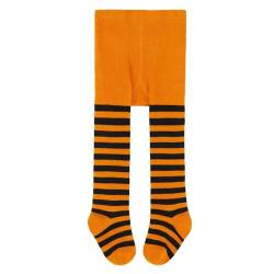 Durio Baby Strumpfhose für Mädchen Baumwolle Kinderstrumpfhose Kinder Strumpfhosen Set Warme Strümpfe Leggings Allerheiligen Orange und Schwarz 4-6 Jahre von Durio