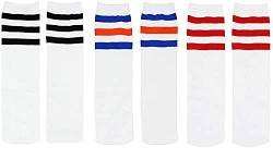 Durio Fußballsocken Kinder Baby Kniestrümpfe Kinder Knielange Socken Mädchen Kinder Tennissocken Sportsocken für Kleinkinder Kinder Mädchen und Jungen von Durio