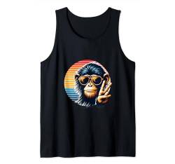 Retro Peace Schimpanse Affe mit Sonnenbrille Meme Tank Top von Dustweardesign - Tiere & Frieden Memes