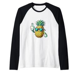 Lustige Ananas Frucht Mittelfinger Meme Raglan von Dustweardesign - Witziges und Niedliche Memes