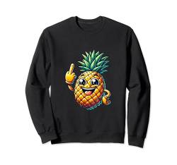 Lustige Ananas Frucht Mittelfinger Meme Sweatshirt von Dustweardesign - Witziges und Niedliche Memes