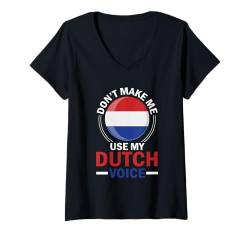 Damen Niederlande Flagge T-Shirt mit V-Ausschnitt von Dutch Gifts for Boys Women Men