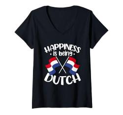 Damen Niederlande Flagge T-Shirt mit V-Ausschnitt von Dutch Gifts for Boys Women Men