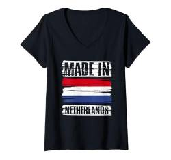 Damen Niederlande Flagge T-Shirt mit V-Ausschnitt von Dutch Gifts for Boys Women Men