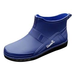 Dwevkeful Stiefeletten Herren Weiter Schaft Gummisohlen Wasserdicht Rain Boots Reitstiefel Leicht Bequem Protective Anti-Rutsch Stiefeletten Gummistiefel Sommer Robust Regenschuhe Regenstiefel von Dwevkeful