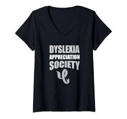 Damen Legasthenie T-Shirt mit V-Ausschnitt von Dyslexia Awareness Month