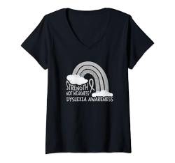 Damen Legasthenie T-Shirt mit V-Ausschnitt von Dyslexia Awareness Month