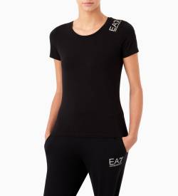 EA7 für Damen. 8NTT50_TJFKZ Core Lady T-shirt schwarz (3XL), Lässig, Baumwolle, Kurzarm von EA7