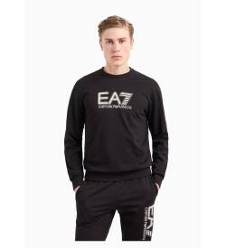 EA7 für Herren. 6DPM60_PJVRZ Sweatshirt ohne Kapuze Lisa schwarz (L), Lässig, Baumwolle, Langarm von EA7