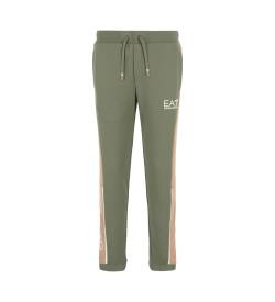 EA7 für Herren. 6DPP72_PJ16Z Athletic Colour Block Trainingshose aus grüner Baumwollmischung (L), Lässig, Sportlich, Multisport, Polyester von EA7