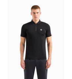 EA7 für Herren. 8NPF13_PJRGZ Premium-Poloshirt schwarz (XL), Lässig, Polyamid, Kurzarm von EA7