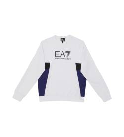 EA7 für Jungen. 3DBM70_BJ05Z Sweatshirt Sommer Block weiß (10años= 142cm), Lässig, Baumwolle, Langarm, Kinderbekleidung von EA7