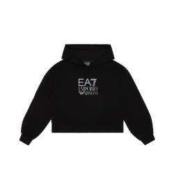 EA7 für Mädchen. 3DFM07_FJHNZ Grafik-Sweatshirt schwarz (10años= 142cm), Lässig, Viskose, Langarm, Kinderbekleidung von EA7