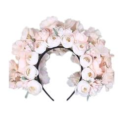 EBVincxmk Modisches, doppelseitiges Blumen-Stirnband, zartes Blumen-Haarband, Accessoire, einzigartiger floraler Kopfschmuck für formelle Versammlungen von EBVincxmk