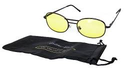 ECO NACHTSICHT BRILLE mit Beutel UV-Protection blendfreie Linsen Auto Nachtsichtbrille Nachtfahrbrille Kontrastbrille Kontrast 2-Varianten 78 (Metallgestell) von ECO