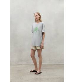 ECOALF für Damen. MCUGATSPARAD0803S24-300 Paradies-T-Shirt grau (S), Lässig, Kurzarm, Bio-Baumwolle, Nachhaltig, Recycelte Baumwolle von ECOALF