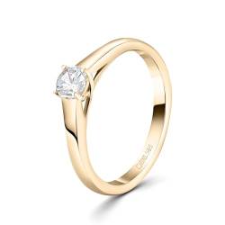 EDELIND Verlobungsring Damen 585 Gelbgold GIA Zertifiziert 0,30 Ct Solitär Diamantring Ø 54 mm Goldring für Damen mit Diamanten Brillanten mit Schmuck Geschenkbox von EDELIND