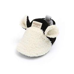 EDOTON Baby Faux Fleece Schuhe Niedlich Comic-Ohr Erste Wanderschuhe rutschfeste Weiche Sohle Winter Warm Schuhe (0-6 Monate, Weiß) von EDOTON