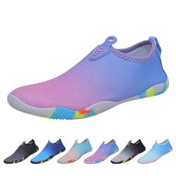 EDOTON Badeschuhe Herren Damen Wasserschuhe Aquaschuhe Sommer Schwimmschuhe Strandschuhe Leichte Barfußschuhe Schnell Trockene Surfschuhe(36 EU, Rose Lila) von EDOTON