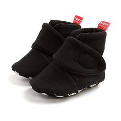 EDOTON Unisex-Baby Neugeborenes Fleece Booties, Baby Jungen Mädchen Weiche Sohlen Streifen Bootie Kleinkind Stiefel Niedlich Stiefel Socke Einstellbar,D Rosa von EDOTON