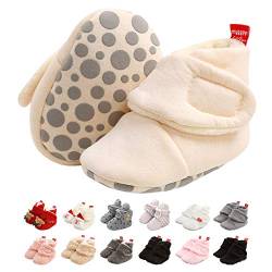 EDOTON Unisex-Baby Neugeborenes Fleece Booties, Schneestiefel Weiche Sohlen Streifen Bootie Kleinkind Stiefel Niedlich Stiefel Socke Einstellbar von EDOTON