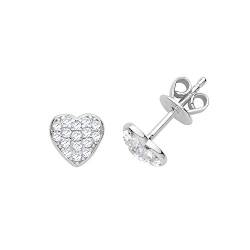 Schöne 925 Sterling Silber Herz Damen - Paar Ohrstecker mit Zirkonia - 6mm*6mm TRS24902 von EDS Jewels