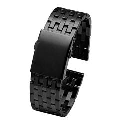 EDVENA 22mm 24mm 26mm 28mm 30mm Edelstahlarmband Kompatibel Mit Diesel Kompatibel Mit DZ4316 DZ7395 DZ7305 Männer Metall Solid Armband Armband(Color:B Black,Size:28mm) von EDVENA