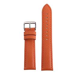 EDVENA Lederarmband Modearmband Echtes Armband For Mann Und Frau 18 Mm 20 Mm 22 Mm 7 Farben(Color:Orange,Size:22mm) von EDVENA