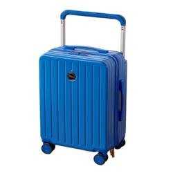 EETYREBR Koffer Breites Trolley-Gepäck for Herren und Damen, 20-Zoll-Boarding-Koffer, Neue geräuschlose Universal-Radgepäck-Codebox Handgepäck(Blue,24in) von EETYREBR