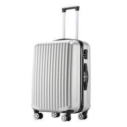 EETYREBR Koffer Robuster Und Langlebiger Gepäck-Trolley, Unisex Spring Festival Air Boarding Case, Modische Lenkrolle Handgepäck(Silver,24in) von EETYREBR