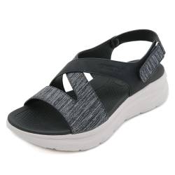 EFLALYHG Schwarz,40, Damen Sport Sandalen Dicke Sohle Schräger Absatz Leichte Wanderschuhe Bequeme Atmungsaktive Outdoor Strand Watschuhe von EFLALYHG