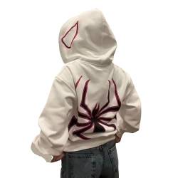 EGSDMNVSQ Y2k Zip Up Hoodie Spider Damen Herren Spiderman Jacke Zipper Kapuzenjacke Gothic Vintage Halloween Cosplay von EGSDMNVSQ