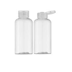 Reiseflaschen zum Befüllen 2 Stück Leere Plastikflaschen mit Flip Cap Transparente Spender Abfüllflaschen aus Kunststoff für Shampoo Duschgel Lotion Conditioner Toilettenartikel (100ml) von EHOTER