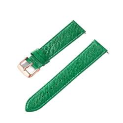 EIWOFER Palmenbedrucktes Lederarmband, Rindsleder, Handgefertigt, Blau, Gelb, Braun, Braun, Herren-/Damen-Uhrenarmband(Green rose buckle,19mm) von EIWOFER