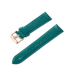 EIWOFER Palmenbedrucktes Lederarmband, Rindsleder, Handgefertigt, Blau, Gelb, Braun, Braun, Herren-/Damen-Uhrenarmband(Peacock green rose,13mm) von EIWOFER