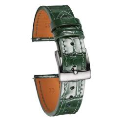 EIWOFER Uhrenarmband aus Leder mit Schnellverschluss, handgefertigte Rindslederriemen, kompatibel mit Herren, 18 mm, 20 mm, 21 mm, 22 mm(Green-123,18mm) von EIWOFER