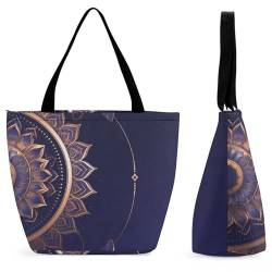 EJFICAHG Handtaschen Für Frauen Mandala Druck Einkaufstasche Leder Tote Bag Satchel Bags Für Mädchen von EJFICAHG
