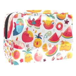 Kosmetiktaschen Für Frauen Sommer-Elemente-Muster Schminkkoffer Reisetasche Kosmetiktasche Organizer 18.5x7.5x13cm von EJFICAHG