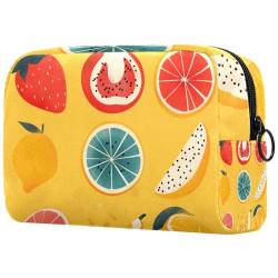 Kosmetiktaschen Für Frauen Sommer Obst Muster Schminkkoffer Reisetasche Kosmetiktasche Organizer 18.5x7.5x13cm von EJFICAHG